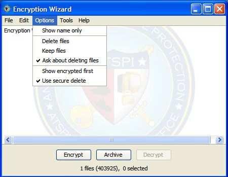 To associate Encryption Wizard to its file types and add it to the list of Send To destinations: From the toolbar, select Tools Select Install This feature does not currently work with the FDCC/SDC