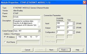 Getting started Connect Allen Bradley ControlLogix controller via Ethernet/IP 4.4.4 Step 4: Insertion of a new module Example: Another module is to be added to the module "1756-ENET/B ETHIP".