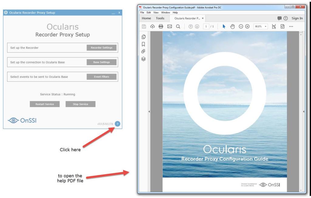 Ocularis Recorder Proxy Help To view the application documentation, click the '?