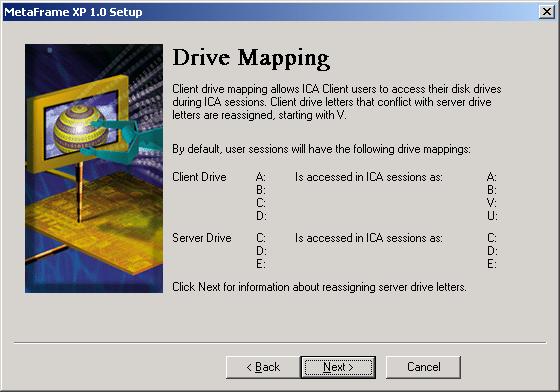 The Drive Mapping screen (shown in Figure 15) provides information on drive