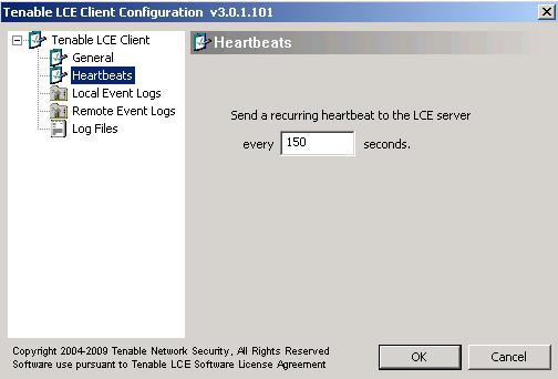 The following is an example of the heartbeat message sent from the LCE Windows Log Agent client to the LCE: LCE Client Heartbeat Hostname: ga2k3ten IP: 17