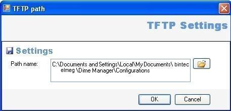 3.3.2 Define TFTP settings Select Services -> Configure in the TFTP area to define the path with which TFTP files can be saved or opened. By default TFTP uses the path : ;* ; ;'.