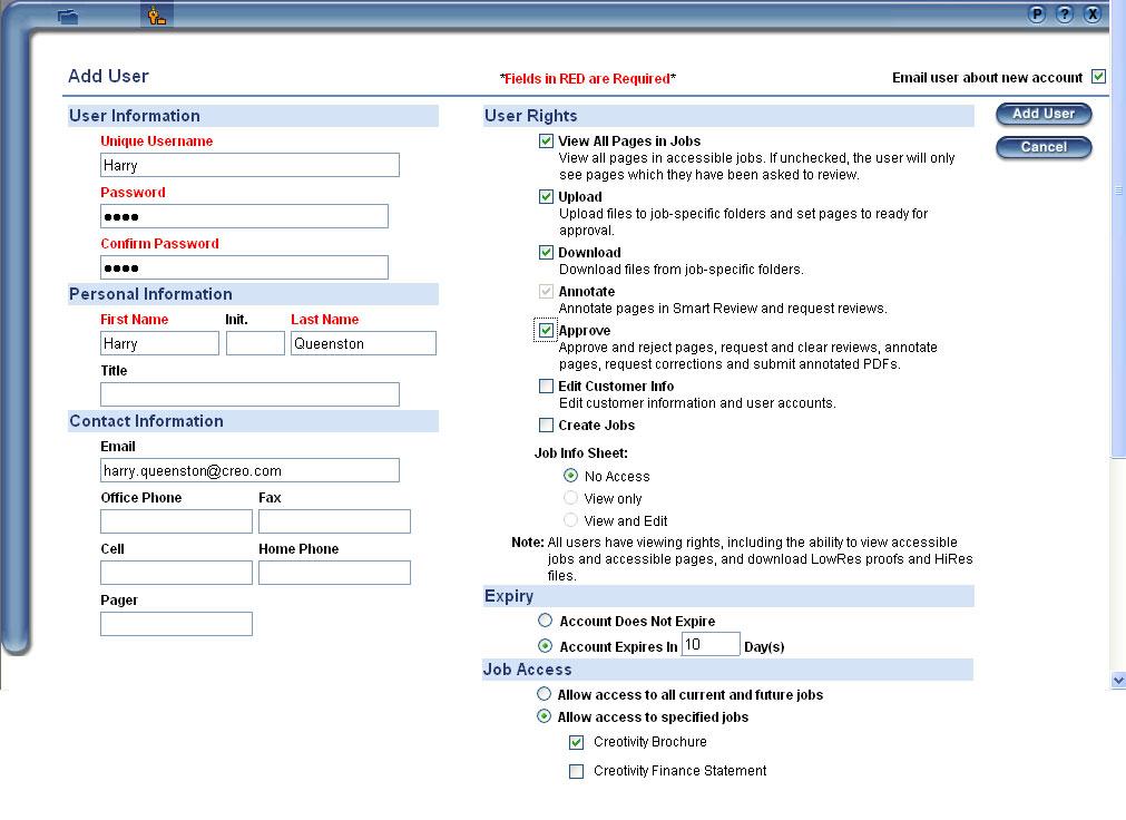 18 Synapse InSite 4.0 Customer Quick Start Guide Type information in the boxes that appear in red: Unique Username, Password, Confirm Password, First Name, and Last Name.