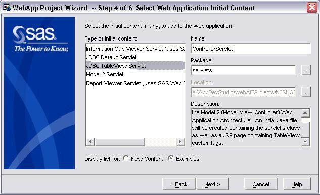 Step 4 is Select Web Application Initial Content as shown in Figure 2 below: Figure 2.