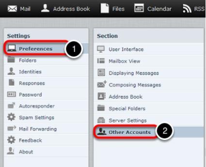 2. Click Preferences, and then click Other Accounts. 3. In the Other Accounts pane, click Add. 4.