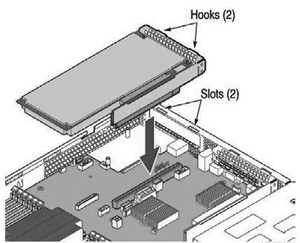 Installing or replacing network interface cards (NICs) Replacing SteelConnect SDI-2030 and SDI-5030 Gateway Components 4. Plug the assembly into the riser slot on the baseboard and fasten the screw.