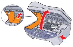 2. Open the scanning unit by pressing the Open button.