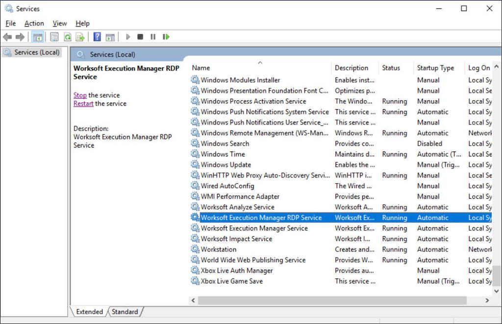 Disabling Worksoft Execution Manager Suite Windows Services Disabling Worksoft Execution Manager Suite Windows Services Worksoft Management Studio is installed as a part of a suite which also