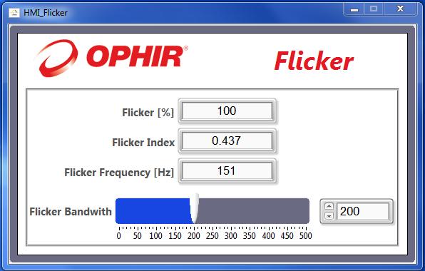 7.7 Flicker Screen The flicker percent and flicker index displayed in the main screen are calculated from the signal obtained directly from the photodiode sensor.