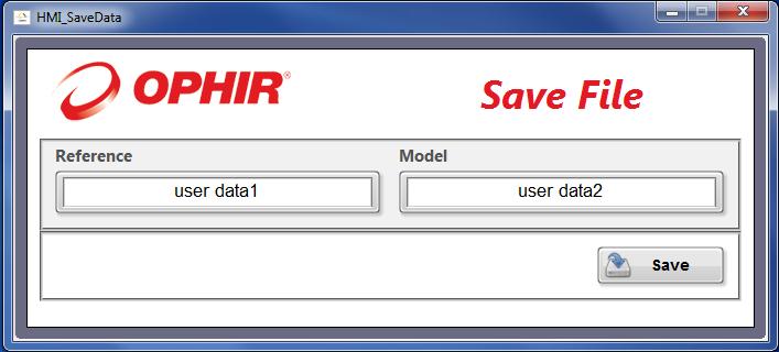 7.13 Data save Click on file and save to reach this screen. This screen is used to save the current measurement data to a tab delimited test file.