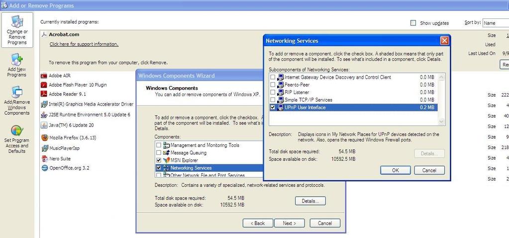 How to enable upnp on your Computer The UPnP discovery protocols are normally enabled in Windows 10, 8, 7 and Vista, whereas it may need to be enabled in Windows XP.