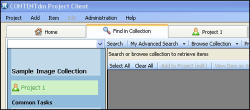 3. Browse for the items in the collection by clicking Browse Collection or conduct a search by typing keywords in the search box and clicking Search.