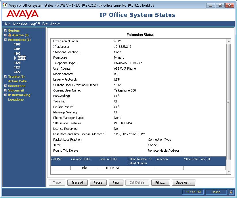 7. Verification Steps This section provides the tests that can be performed to verify proper configuration of the Talkaphone VOIP-500 Series and VOIP-600 Series IP Call Stations with Avaya
