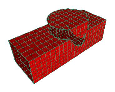one of the parametric models or one of the parametric patches defined above. The mesh for each sub-model or patch is placed in the overall structure.