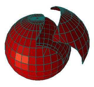 object-b surface - Outside object-b 2) The mesh of object-a lying on the object-b surface is sub-divided by the object-b surface and remeshed in such a way that the new mesh elements are