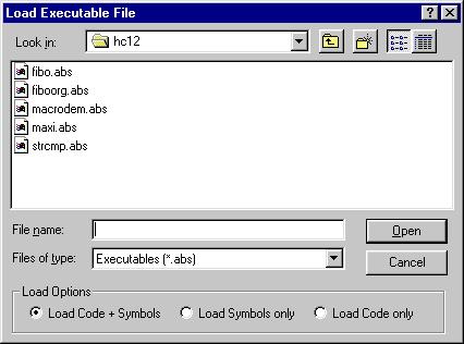 FLASH Programming NVMC Graphical User Interface 7.3.3 Loading an Application in FLASH The Load.