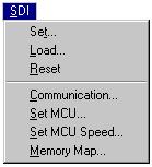 Selecting MotoESL Target Component After loading the MotoESL target component, the Target menu item is replaced by the SDI menu. Figure D-7. SDI Target Menu D.6.