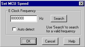 Serial Device Interface (SDI) In this dialog box, select the MCU currently used. There are two drop down menus. They show the currently selected MCU name and MCU Id.
