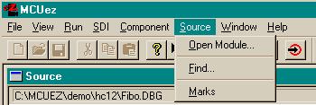 Component Windows Main Menu Pop-up Menu Figure 3-5. Source Component Main Menu and Pop-up Menu The following describes each Source component menu entry.