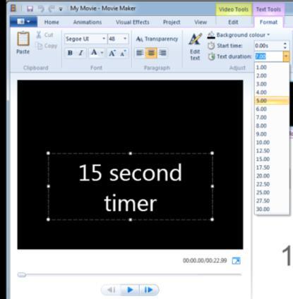 You can now replace with a title frame with 15 second timer as the text.