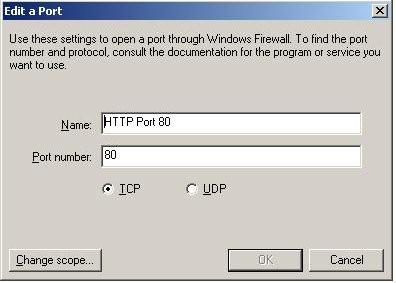 For Windows server 2003 SP1 & above, if you have enabled the built-in firewall, you will need to create an exception to enable access to the web server.