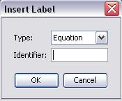 98 3 Worksheet Mode Figure 3.5: Insert Label Dialog Maple inserts the reference. For example: To integrate the product of (3.4) and (3.