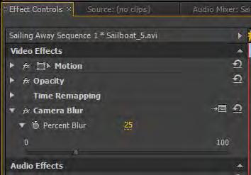 If you know an effect s name (or part of its name), type it in the Contains text box and Adobe Premiere Pro immediately displays all effects and transitions that contain that letter combination.