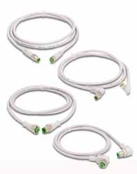 Photoelectric Accessories: Extension Cables Extension cables with quick-disconnect plugs on each end Available extension cables include: Industry standard M8 and M2 screw-lock connectors Axial and