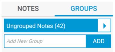 From the Wall, select the Groups tab if you want to group notes To create a group, name it and select DD (repeat 2