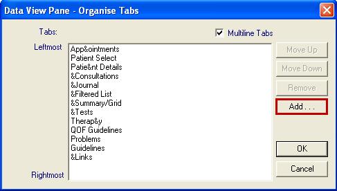 Adding WCCG tab For quick and easy access to WCCG, you can add a tab to your Vision Consultation Manager view: 1.