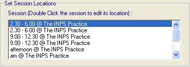 Sessions Tab - Set Session Locations 3. Double click on a session to edit its Location. VOS Change Session Location 4.