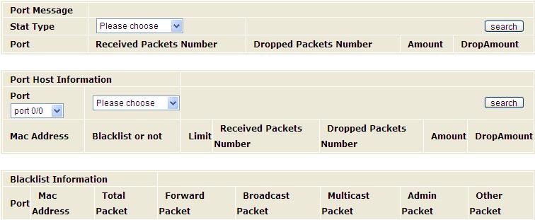 Port Packets: You can select administration packets, broadcast packets, forwarding packets, multicast packets, other packets or