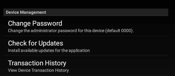 Enter the device password (default: 0000) and select ok Device Management Change Password Change the device password for