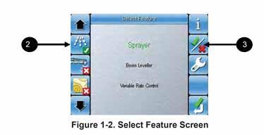 Use the down arrow to scroll to the next screen and select Sprayer Control. 3.