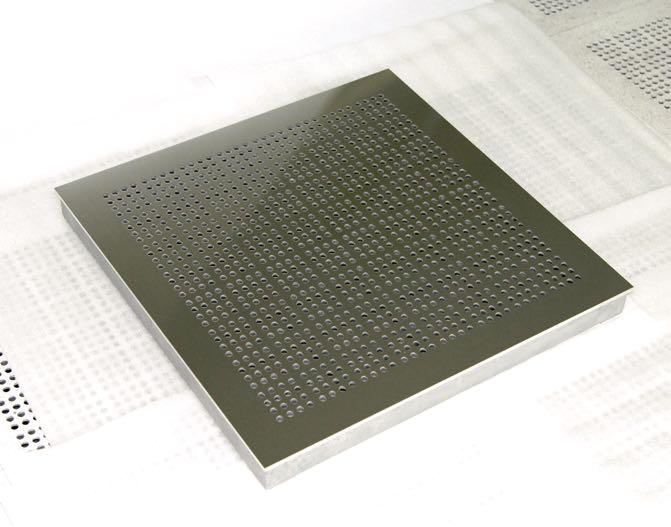 Perforated Panel Perforated panels are designed to provide a smooth air flow from the ceiling to the floor with 1,296 or 1,024 chamfered holes.