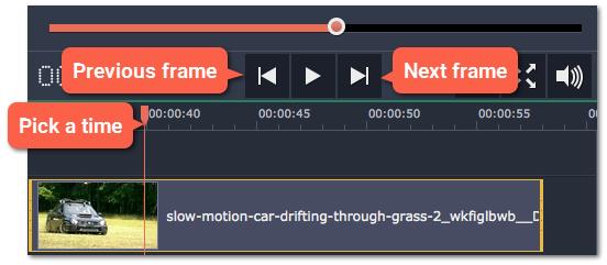 Step 1: Choose a frame Move the position marker over the frame of the video that you want to freeze.