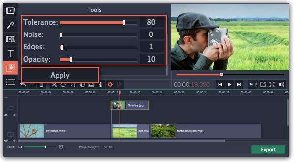Cropping the video If the videos you're using for the foreground and background have different aspect ratios, you may end up with black bars or empty areas along the edges after applying Chroma key.