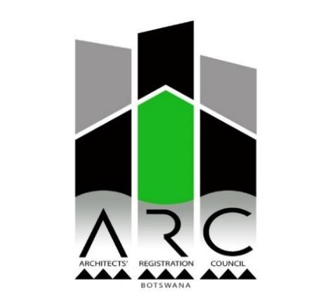 ARCHITECTS REGISTRATION COUNCIL PROFESSIONAL EXAMINATION RULES AND GUIDELINES JUNE 2017 Plot 50669 Tholo Office Park Tsuma Unit 1B Fairgrounds, Gaborone Tel: +267 3951830 I Fax: +267 3913730 Email:
