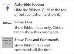 Lesson 1 Getting Started with Email Alternatively, you can use the Ribbon Display Options button to choose how the Ribbon behaves: You can also access the Ribbon using the keyboard; some users