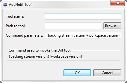 3. Click the Edit button. The Add/Edit Tool dialog box appears. The dialog box for editing a Diff tool is shown here.