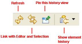 Link with Editor and Selection -- A toggle switch; when linking is enabled, selecting an element in the Package Explorer / Navigator or switching to an element s Editor tab automatically displays the