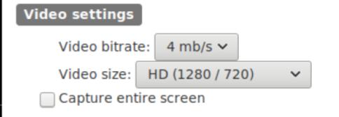 4.3. Video settings Video bitrate: use this setting to adjust the bitrate of the video from 1 to 6 mb/s (the higher the better is the quality but the bigger is