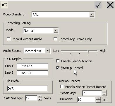 Configure DR3 7.3.3 Record on Power On In some applications, you may need the DR3 to record automatically once the DR3-S1s powered on.