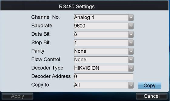 You can set the RS232 port and RS485 parameters. 4.1.1.3 Camera Settings Click Camera on the remote settings interface to enter the Serial Settings interface.