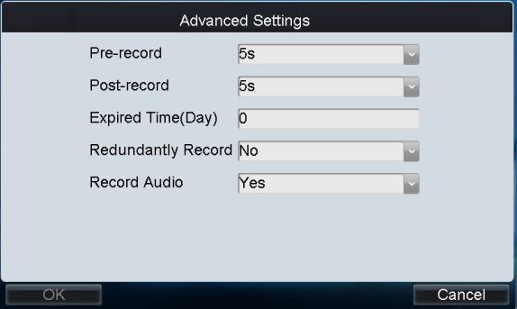 Pre-record: The time you set to record before the scheduled time or event.