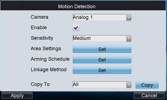 Configuring Motion Detection Follow the steps to set the motion detection parameters for the Encoder device.