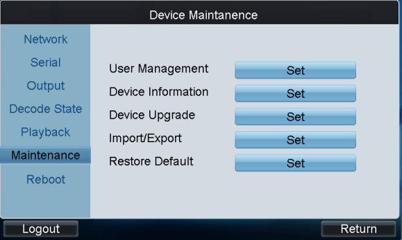 User Management: Add/modify/delete user account, and assign operating permissions for each user.