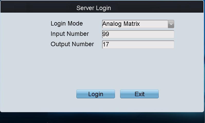 2. Enter the number of video inputs in the Input Number field. 3. Enter the number of video outputs in the Output Number field. 4. Click Login to log into the analog matrix system. 7.2.2 Configuring RS-232 Parameters Purpose: The RS-232 parameters must be configured the same with that of the connected analog matrix so as to realize the RS-232 communication.