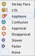 The Show Emotion button allows you to choose from a list of emoticons.