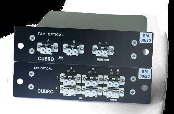 Cubro Optical TAP - 1 Link and 2 Links PRODUCT OVERVIEW Network TAP At a glance Definition A network TAP (test access point) is an external monitoring device that mirrors the traffic that passes